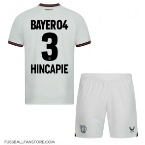 Bayer Leverkusen Piero Hincapie #3 Replik Auswärtstrikot Kinder 2023-24 Kurzarm (+ Kurze Hosen)